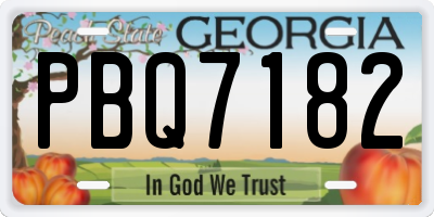 GA license plate PBQ7182