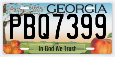 GA license plate PBQ7399