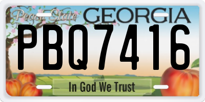 GA license plate PBQ7416