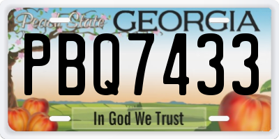 GA license plate PBQ7433