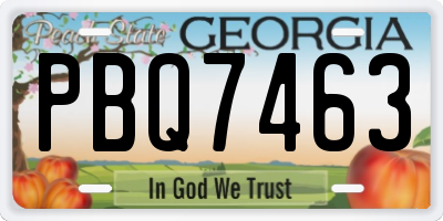 GA license plate PBQ7463