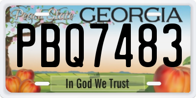 GA license plate PBQ7483