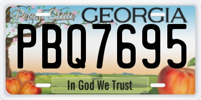 GA license plate PBQ7695