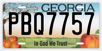 GA license plate PBQ7757