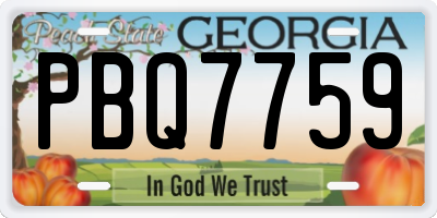 GA license plate PBQ7759