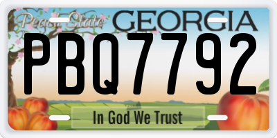 GA license plate PBQ7792