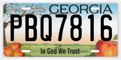 GA license plate PBQ7816