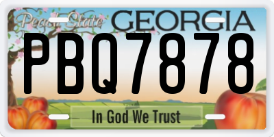 GA license plate PBQ7878