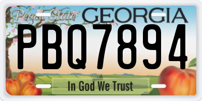GA license plate PBQ7894