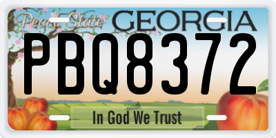 GA license plate PBQ8372