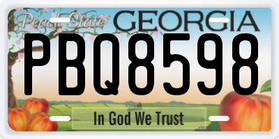 GA license plate PBQ8598