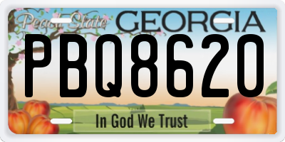 GA license plate PBQ8620