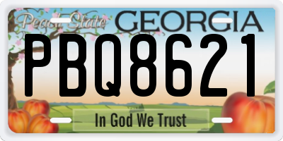 GA license plate PBQ8621