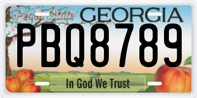 GA license plate PBQ8789