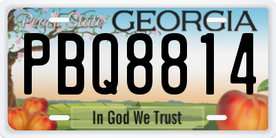 GA license plate PBQ8814