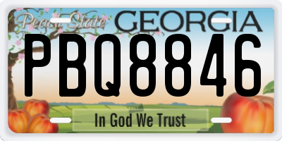 GA license plate PBQ8846