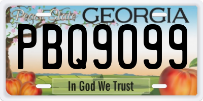 GA license plate PBQ9099