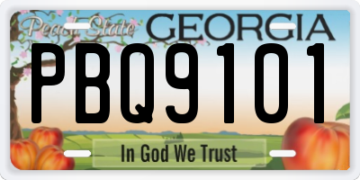 GA license plate PBQ9101