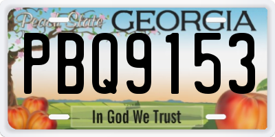 GA license plate PBQ9153