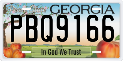 GA license plate PBQ9166
