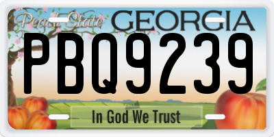 GA license plate PBQ9239