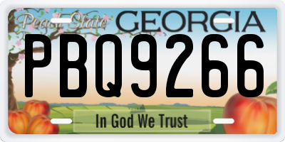 GA license plate PBQ9266
