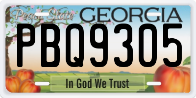 GA license plate PBQ9305
