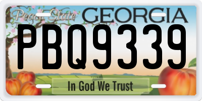 GA license plate PBQ9339