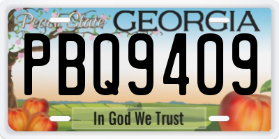 GA license plate PBQ9409