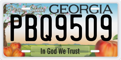 GA license plate PBQ9509