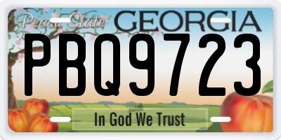 GA license plate PBQ9723