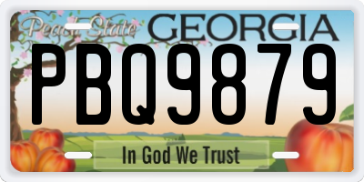 GA license plate PBQ9879