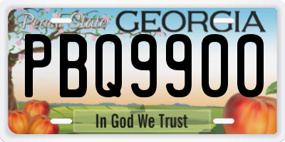GA license plate PBQ9900
