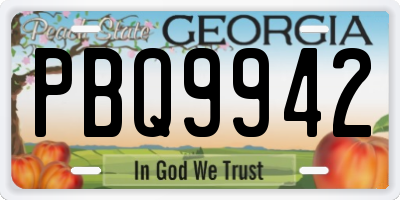 GA license plate PBQ9942