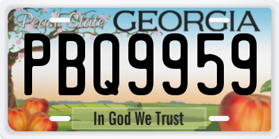 GA license plate PBQ9959
