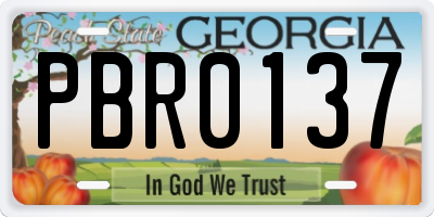 GA license plate PBR0137