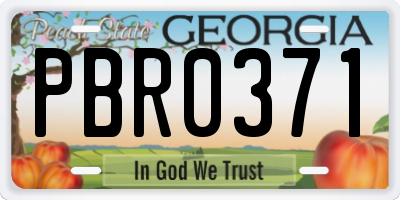 GA license plate PBR0371