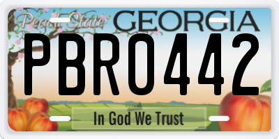 GA license plate PBR0442