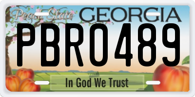 GA license plate PBR0489