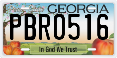 GA license plate PBR0516