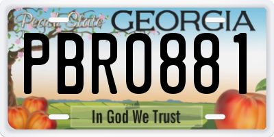 GA license plate PBR0881