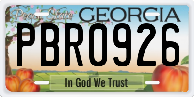 GA license plate PBR0926