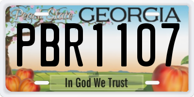GA license plate PBR1107