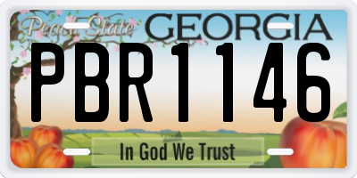GA license plate PBR1146