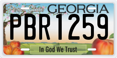 GA license plate PBR1259