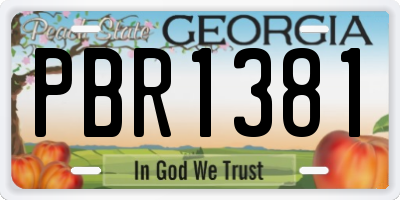 GA license plate PBR1381
