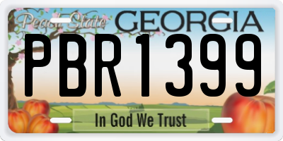GA license plate PBR1399