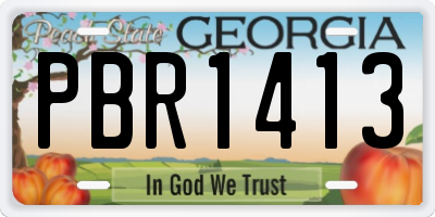 GA license plate PBR1413