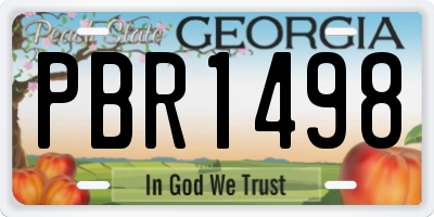 GA license plate PBR1498