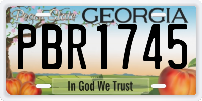 GA license plate PBR1745
